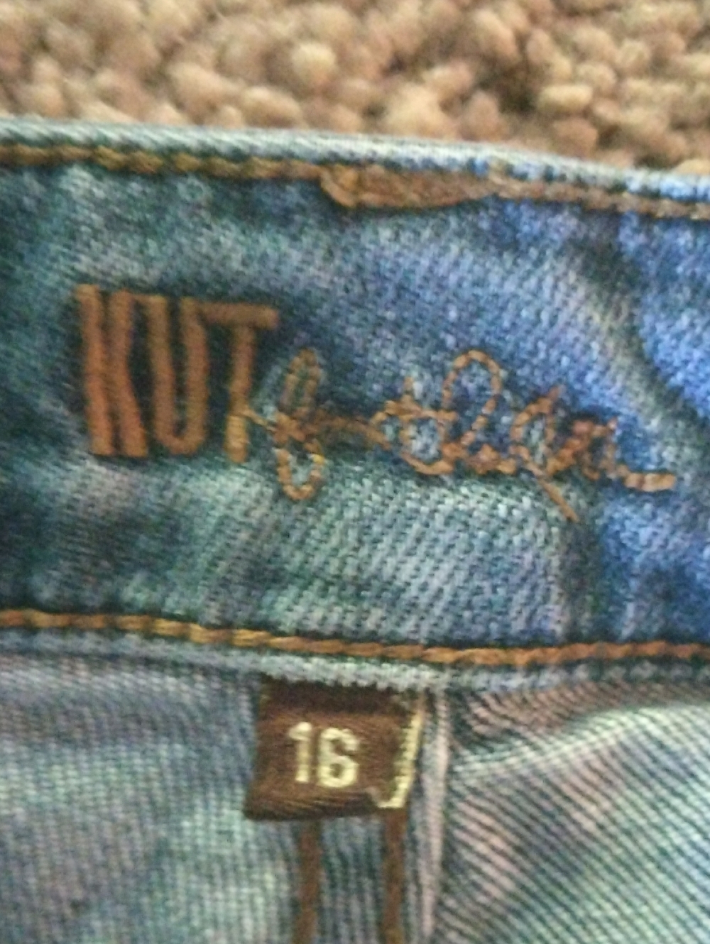Kut from the Kloth Medium Blue Cuffed Cropped Jeans - Picture 2 of 8